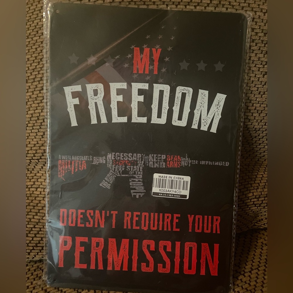 “My freedom”metal tin decorative tin sign
